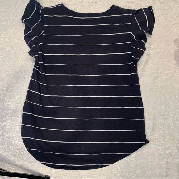 Women’s Strip Top with Ruffle Cap Sleeves - Picture 3 of 4